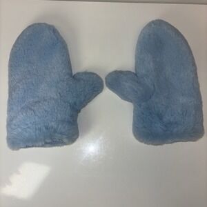 Blue Faux Fur mittens Women's Gloves Sz Small luxury gift winter mittens Fluffy